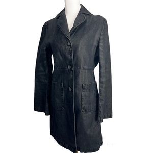 Express Black Wash Button Down Cotton Jacket Size 3/4